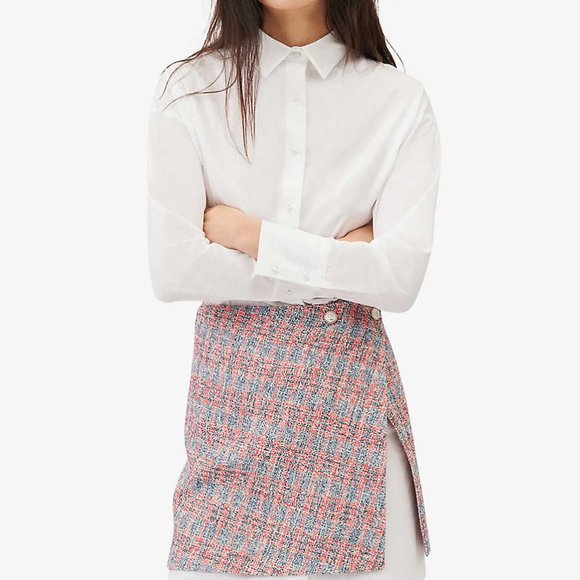 Maje RAJARI Tweed Shirt Mixed Dress - Picture 2 of 4